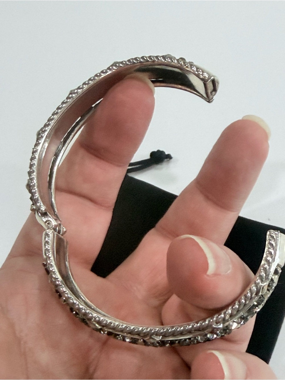 Brighton Silver-Tone Crystal Swarovski Bangle Bracelet - Picture 6 of 6